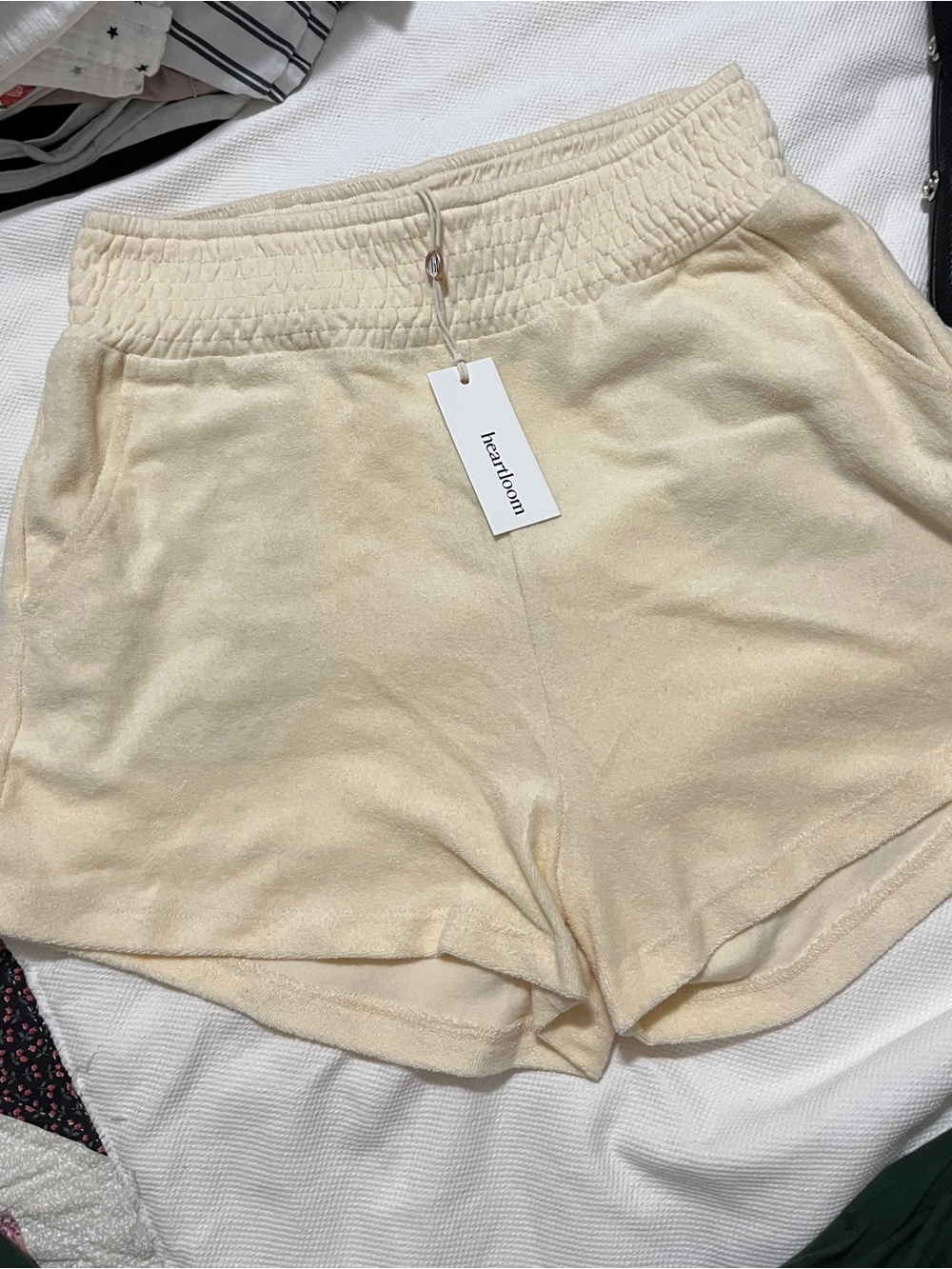 Heartloom light yellow High-Waist Athletic Shorts